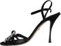 Dolce & Gabbana Zwarte Kristal Strik Hoge Hak Sandalen Black Dames - Thumbnail 5