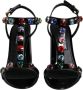 Dolce & Gabbana Zwarte Kristal T-Strap Sandaal Hakken Black Dames - Thumbnail 2