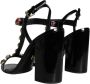 Dolce & Gabbana Zwarte Kristal T-Strap Sandaal Hakken Black Dames - Thumbnail 4