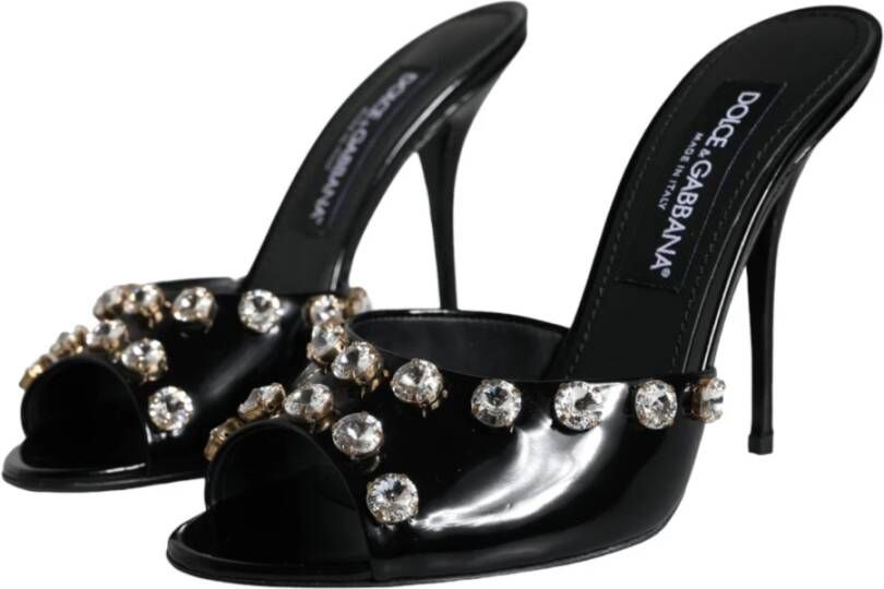 Dolce & Gabbana Zwarte Kristalhakken Sandalen Schoenen Black Dames