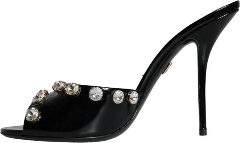 Dolce & Gabbana Zwarte Kristalhakken Sandalen Schoenen Black Dames