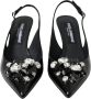 Dolce & Gabbana Zwarte Kristalversierde Slingback Sandalen Black Dames - Thumbnail 2