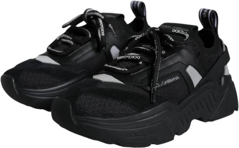 Dolce & Gabbana Zwarte lage sneakers met logo Black Dames