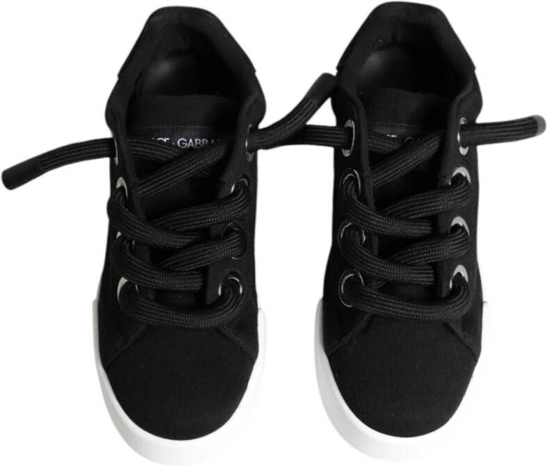 Dolce & Gabbana Zwarte lage vetersneakers Black Dames