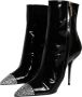 Dolce & Gabbana Zwarte Lakleren Kristalhak Laarzen Schoenen Black Dames - Thumbnail 3