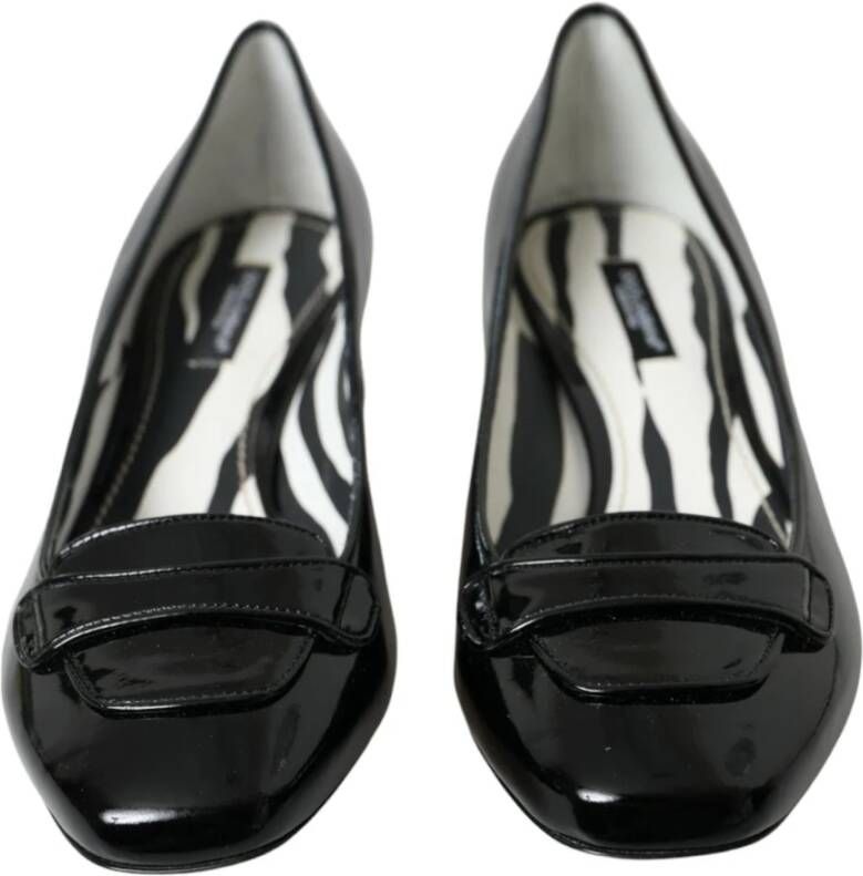 Dolce & Gabbana Zwarte Lakleren Blokhakken Pumps Black Dames