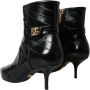 Dolce & Gabbana Exotische leren enkellaarzen met metalen logo Black Dames - Thumbnail 16