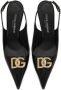 Dolce & Gabbana Zwarte Lakleren Hoge Hak Sandalen Black Dames - Thumbnail 4