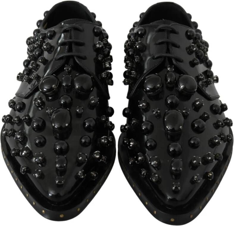 Dolce & Gabbana Zwarte Lakleren Veterschoenen Black Dames