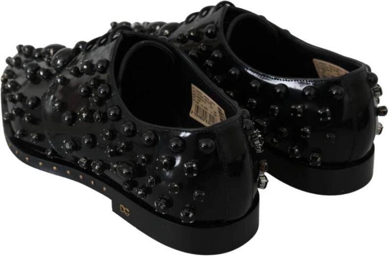 Dolce & Gabbana Zwarte Lakleren Veterschoenen Black Dames