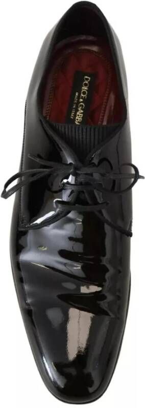 Dolce & Gabbana Zwarte Lakleren Veterschoenen Black Heren