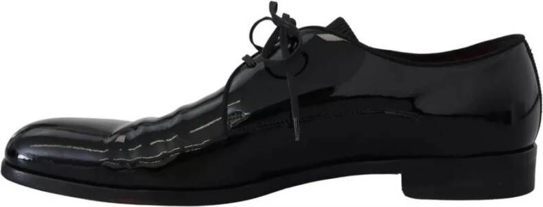 Dolce & Gabbana Zwarte Lakleren Veterschoenen Black Heren