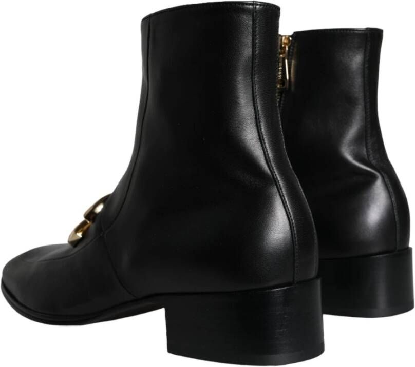 Dolce & Gabbana Zwarte Lamsskin Herenlaarzen Black Heren