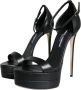 Dolce & Gabbana Zwarte leren band sandalen Black Dames - Thumbnail 3