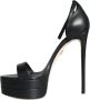 Dolce & Gabbana Zwarte leren band sandalen Black Dames - Thumbnail 5