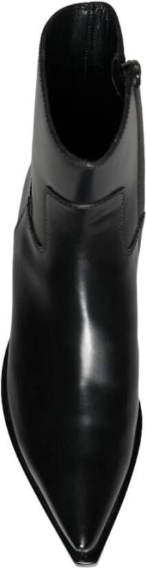 Dolce & Gabbana Zwarte Leren Booties Schoenen Black Dames