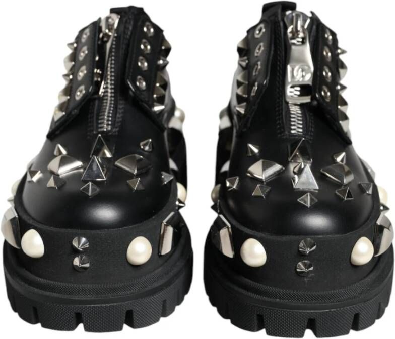 Dolce & Gabbana Zwarte leren Derby-formele schoenen Black Dames