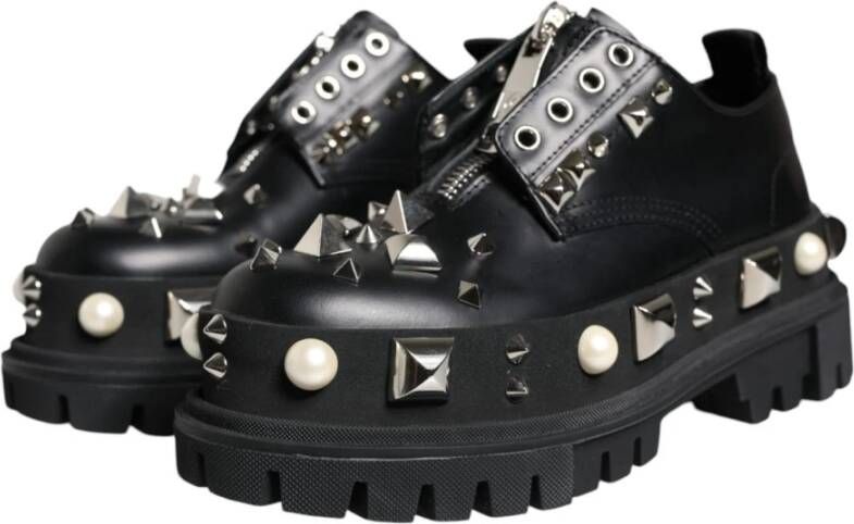 Dolce & Gabbana Zwarte leren Derby-formele schoenen Black Dames