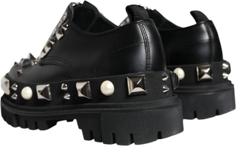 Dolce & Gabbana Zwarte leren Derby-formele schoenen Black Dames