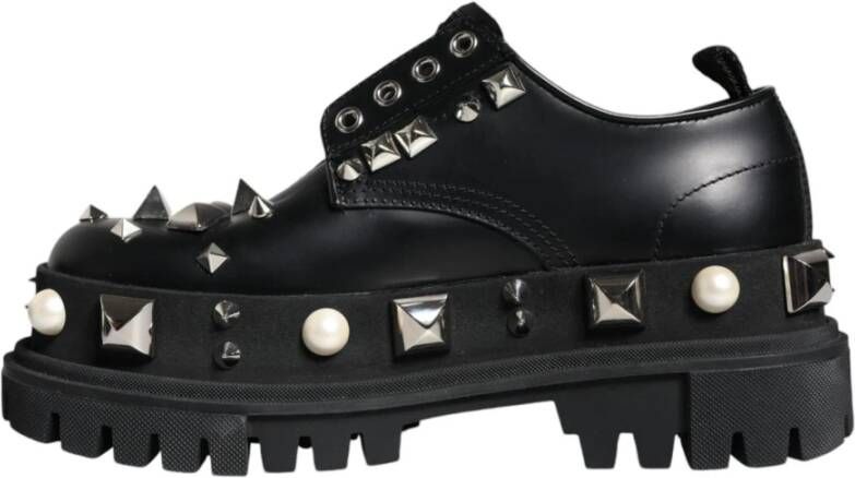 Dolce & Gabbana Zwarte leren Derby-formele schoenen Black Dames