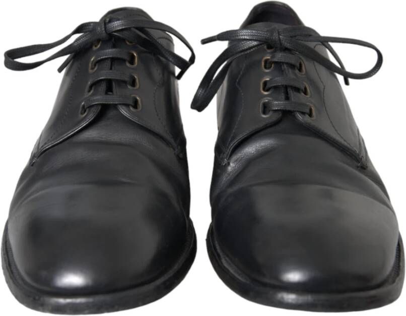 Dolce & Gabbana Zwarte Leren Derby Jurk Schoenen Black Heren