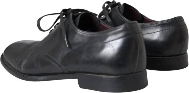 Dolce & Gabbana Zwarte Leren Derby Jurk Schoenen Black Heren