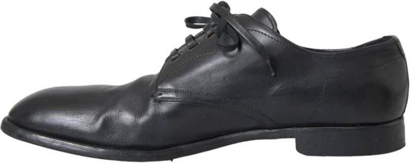 Dolce & Gabbana Zwarte Leren Derby Jurk Schoenen Black Heren