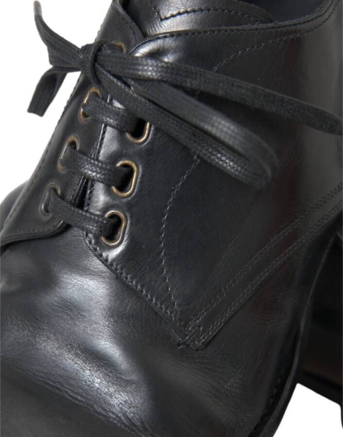 Dolce & Gabbana Zwarte Leren Derby Jurk Schoenen Black Heren