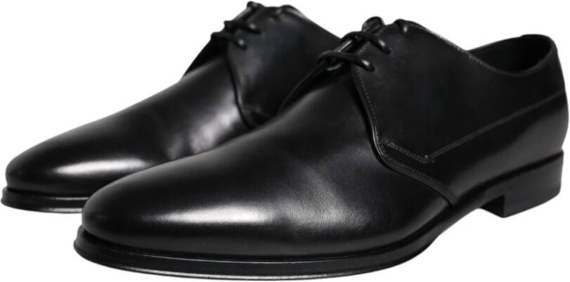 Dolce & Gabbana Zwarte Leren Derby Jurkschoenen Black Heren