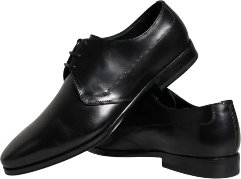 Dolce & Gabbana Zwarte Leren Derby Jurkschoenen Black Heren