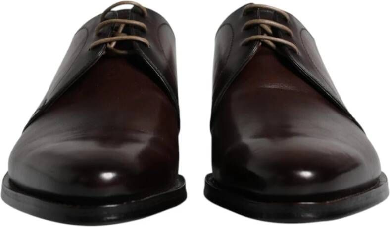 Dolce & Gabbana Zwarte Leren Derby Veterschoenen Black Heren