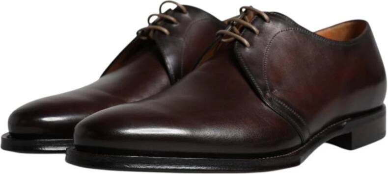 Dolce & Gabbana Zwarte Leren Derby Veterschoenen Black Heren