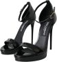 Dolce & Gabbana Zwarte leren enkelband sandalen Black Dames - Thumbnail 3