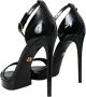 Dolce & Gabbana Zwarte leren enkelband sandalen Black Dames - Thumbnail 4