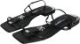 Dolce & Gabbana Zwarte Leren Logo Platte Sandalen Black Dames - Thumbnail 3