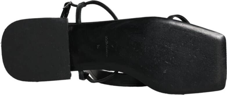 Dolce & Gabbana Zwarte leren enkelband sandalen Black Dames