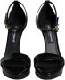 Dolce & Gabbana Zwarte leren enkelband sandalen Black Dames - Thumbnail 2