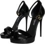 Dolce & Gabbana Zwarte leren enkelband sandalen Black Dames - Thumbnail 3