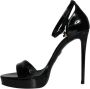 Dolce & Gabbana Zwarte leren enkelband sandalen Black Dames - Thumbnail 5