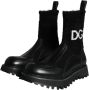 Dolce & Gabbana Horse calfskin ankle boots with branded sock Zwart Heren - Thumbnail 9