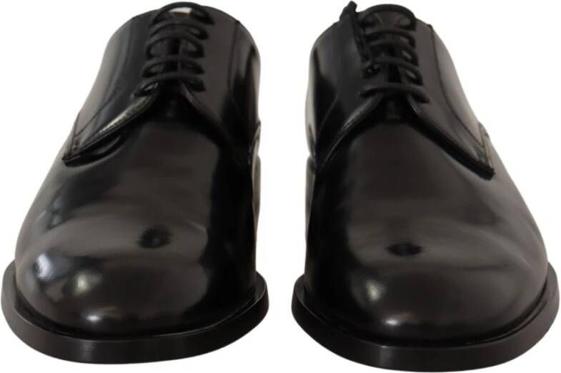 Dolce & Gabbana Zwarte Leren Formele Derby Schoenen Black Heren