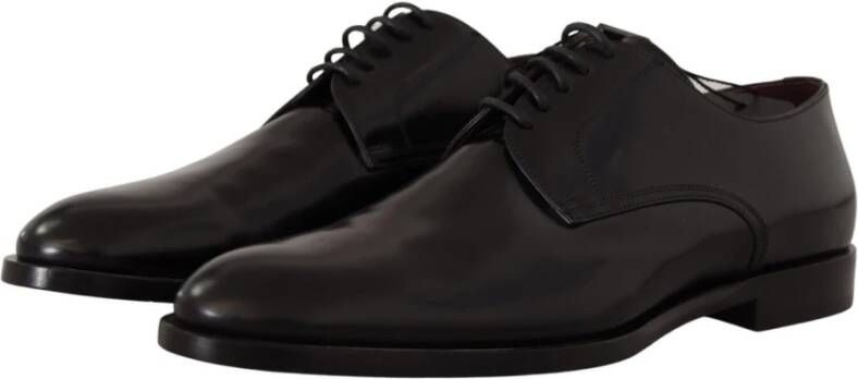 Dolce & Gabbana Zwarte Leren Formele Derby Schoenen Black Heren