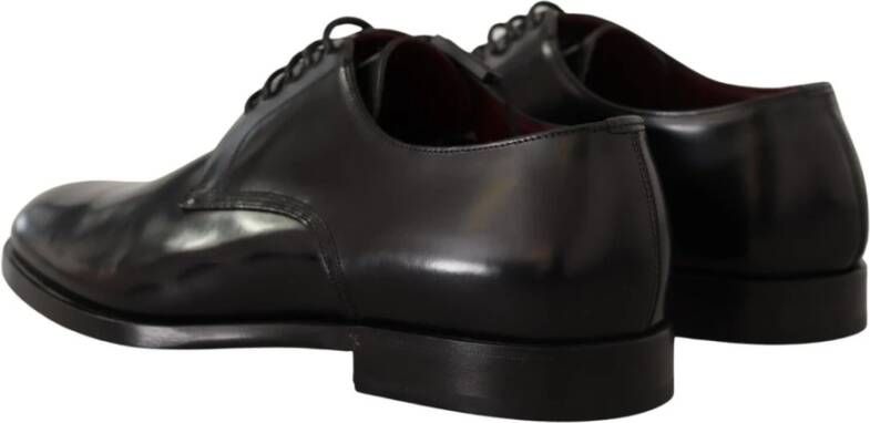 Dolce & Gabbana Zwarte Leren Formele Derby Schoenen Black Heren