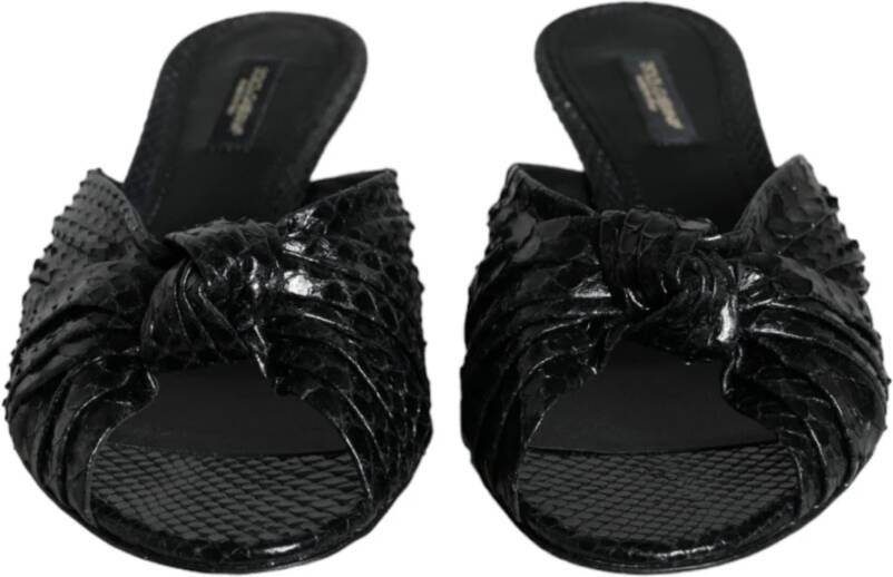 Dolce & Gabbana Zwarte leren hak sandalen schoenen Black Dames