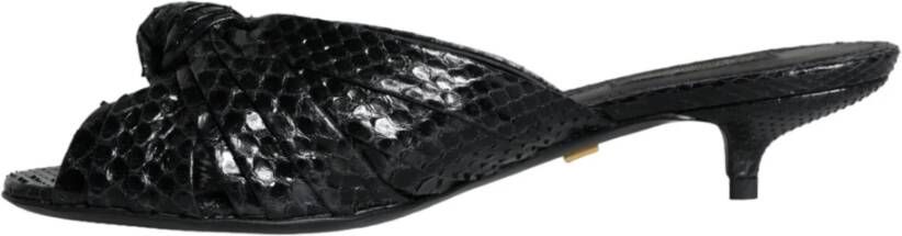 Dolce & Gabbana Zwarte leren hak sandalen schoenen Black Dames