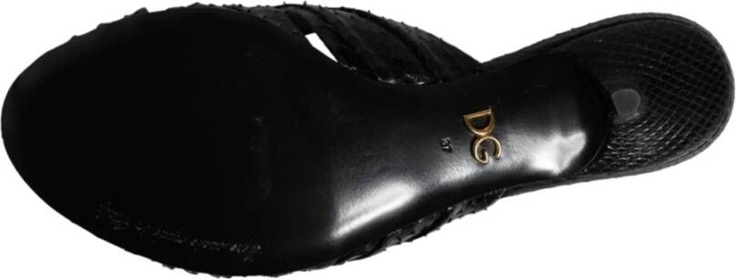 Dolce & Gabbana Zwarte leren hak sandalen schoenen Black Dames