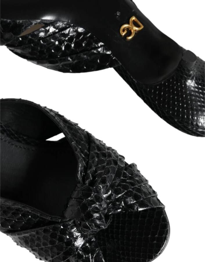 Dolce & Gabbana Zwarte leren hak sandalen schoenen Black Dames