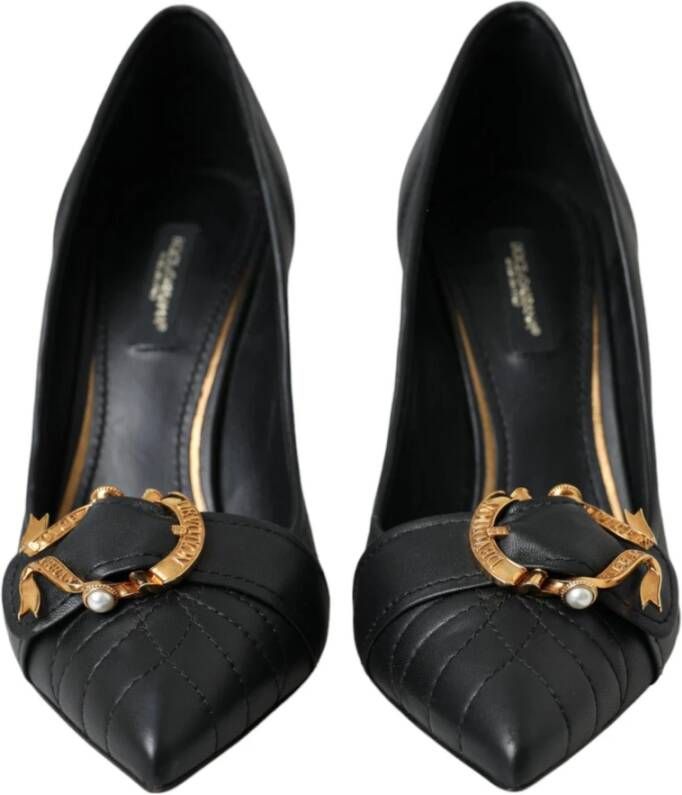 Dolce & Gabbana Zwarte Leren Hakken Pumps Black Dames