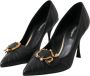 Dolce & Gabbana Zwarte Leren Hakken Pumps Black Dames - Thumbnail 3