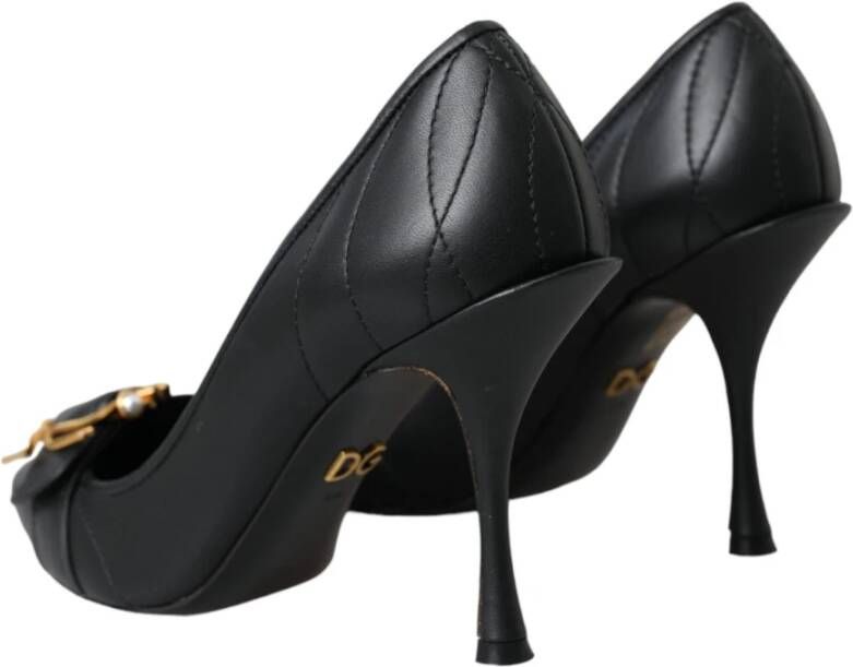 Dolce & Gabbana Zwarte Leren Hakken Pumps Black Dames